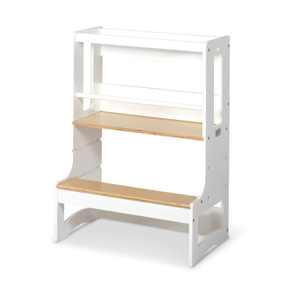 Double Learning Tower - White & Birch-Little Risers