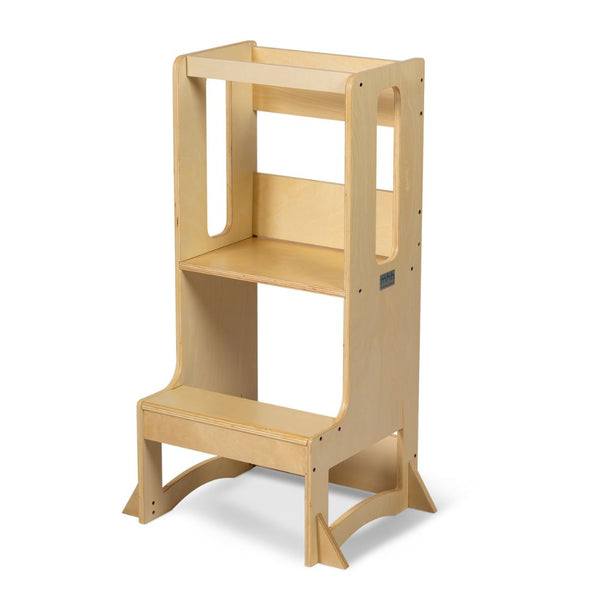 FISSO - Slimline Learning Tower Varnished Birch-Little Risers