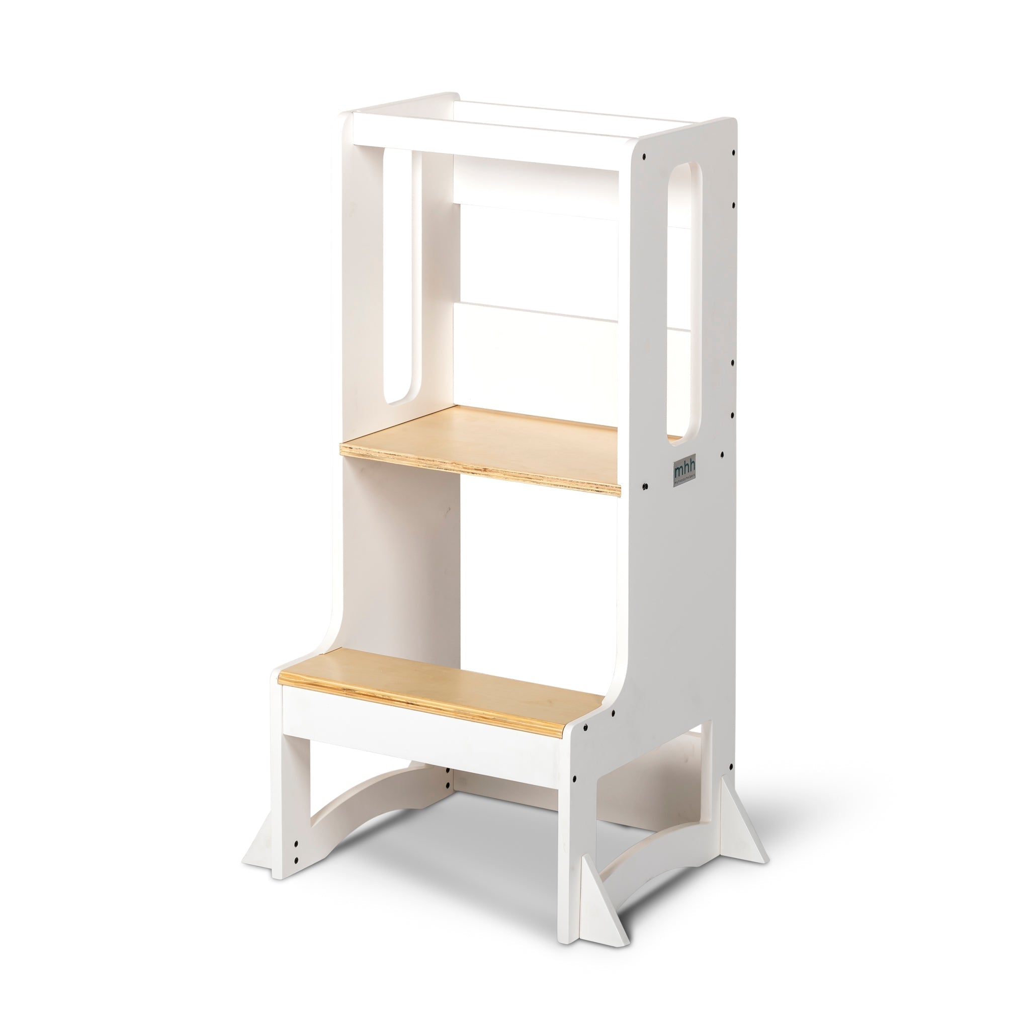 FISSO - Slimline Learning Tower White & Varnish-Little Risers