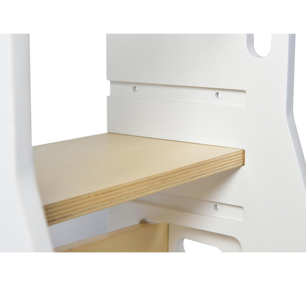 Learning Tower - White and Natural-Little Risers