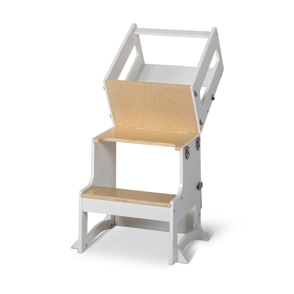 Pre order Late Aug TAVOLO II Convertible Tower - White and Varnish-Little Risers