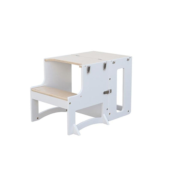 Pre order Late Aug TAVOLO II Convertible Tower - White and Varnish-Little Risers