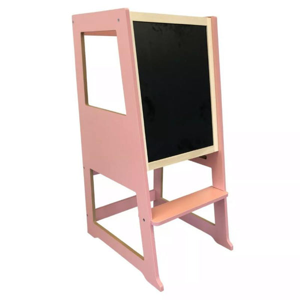 Adjustable Toddler Chef Stool - Pink-Little Risers