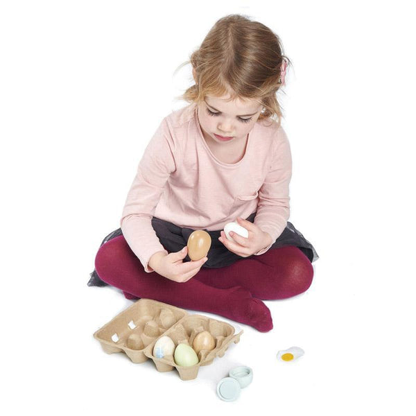 Wooden Eggs - 6pcs - My Happy Helpers Pty Ltd