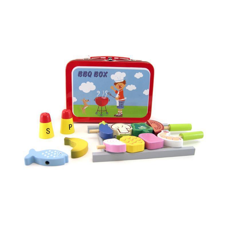 Wooden BBQ Set in Carry Case-Kaper Kidz-My Happy Helpers